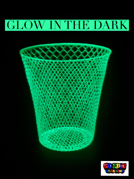 Neon Green Glow in the Dark Trash Can- Office Decor- Kids Decor
