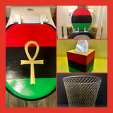 Pan African Gold Ankh Hand Painted Toilet Seat