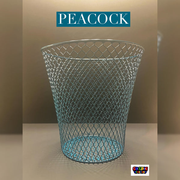 Blue Trash Can “PEACOCK”