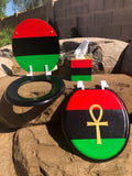 Pan African Gold Ankh Hand Painted Toilet Seat
