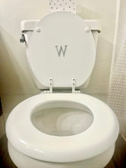 Personalized White & Silver Bling Initial Custom Toilet Seat