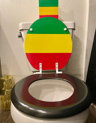 Boho Jamaican Hand Painted Toilet Seat