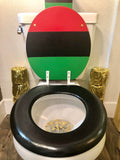 Pan African Gold Ankh Hand Painted Toilet Seat