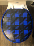 Buffalo Plaid Hand Painted Toilet Seat Set