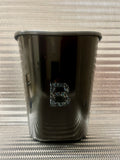 Personalized Iridescent Initial Black Trash Can