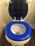Buffalo Plaid Hand Painted Toilet Seat Set