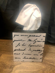 French Script Tissue Box - So Epic Creations