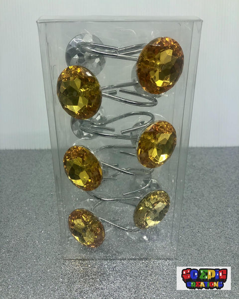 Gold Crystal Shower Curtain Hooks