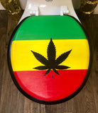 Boho Jamaican Hand Painted Toilet Seat