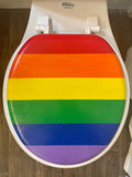 Rainbow Hand Painted Toilet Seat