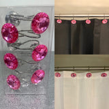Pink Crystal Shower Curtain Hooks