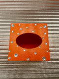 Orange & Silver Bling Tissue Box Cover