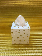 The White and Gold Rhinestones Tissue Box - So Epic Creations