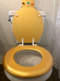 Mosaic Mirrors Gold Hand Painted Toilet Seat Set