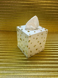 White & Gold Rhinestones Tissue Box Cover