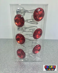 Red Crystal Acrylic Shower Curtain Hooks - So Epic Creations