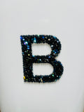 Personalized Iridescent Initial Black Trash Can