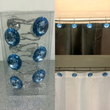 Blue Crystal Shower Curtain Hooks (More Colors)