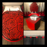 Valentines Red Roses Hand Painted Toilet Seat Set