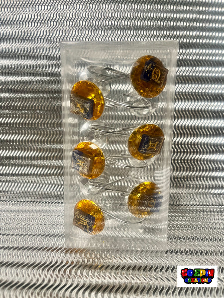 Gold Zodiac Shower Curtain Hooks