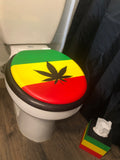 Boho Jamaican Hand Painted Toilet Seat