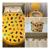 Mosaic Mirrors Gold Hand Painted Toilet Seat Set
