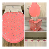 Pink & Silver Bling Hand Painted Toilet Seat
