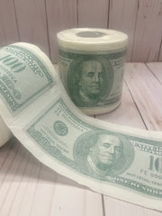 100 One Hundred Dollar Bill Benjamin Franklin Toilet Paper- Money Tissue