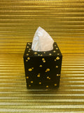 Black & Gold Rhinestones Black Tissue Box Cover (More Colors)