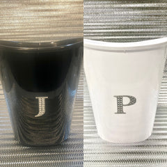 Personalized Bling Initial Black Trash Can