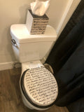Paris French Script Hand Painted Toilet Seat