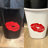 Naughty Red Lips Boho Trash Can