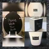 Bathroom Rules Chalkboard Trash Can