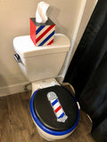 Barbershop Hand Painted Toilet Seat