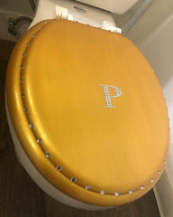 Personalized Bling Initial Custom Toilet Seat (U-Z)(More Colors)