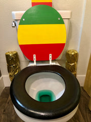 Boho Jamaican Hand Painted Toilet Seat