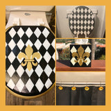 French Harlequin Hand Painted Toilet Seat Set