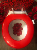 Red Roses Hand Painted Toilet Seat
