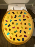 Mosaic Mirrors Gold Hand Painted Toilet Seat