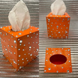 Orange & Silver Bling Tissue Box Cover