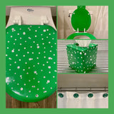 Green & Silver Hand Painted Toilet Seat
