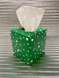 Green & Silver Bling Tissue Box Cover