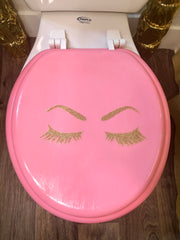 The Gold Lashes Pink Toilet Seat - So Epic Creations