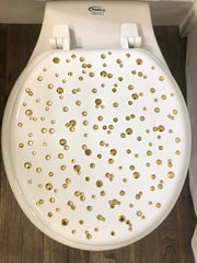 The White and Gold Rhinestones Toilet Seat - So Epic Creations