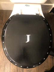 Personalized Crystal Bling Initial Custom Toilet Seat Set (U-Z)(More Colors)