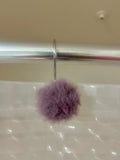 Purple Faux Fur Shower Curtain Hooks