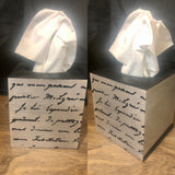 Paris French Script Tissue Box Cover