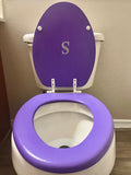 Personalized Bling Initial Purple Hand Painted Toilet Seat (P-T)(More Colors)