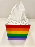 Rainbow & Silver Tissue Box Cover