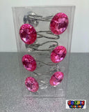 Pink Crystal Shower Curtain Hooks